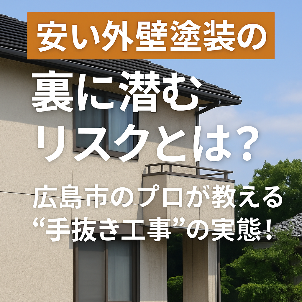 安い外壁塗装の裏に潜むリスクとは？広島市のプロが教える“手抜き工事”の実態！