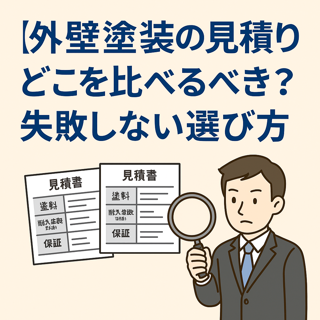 【外壁塗装の見積り、どこを比べるべき？】広島市で失敗しないための完全ガイド