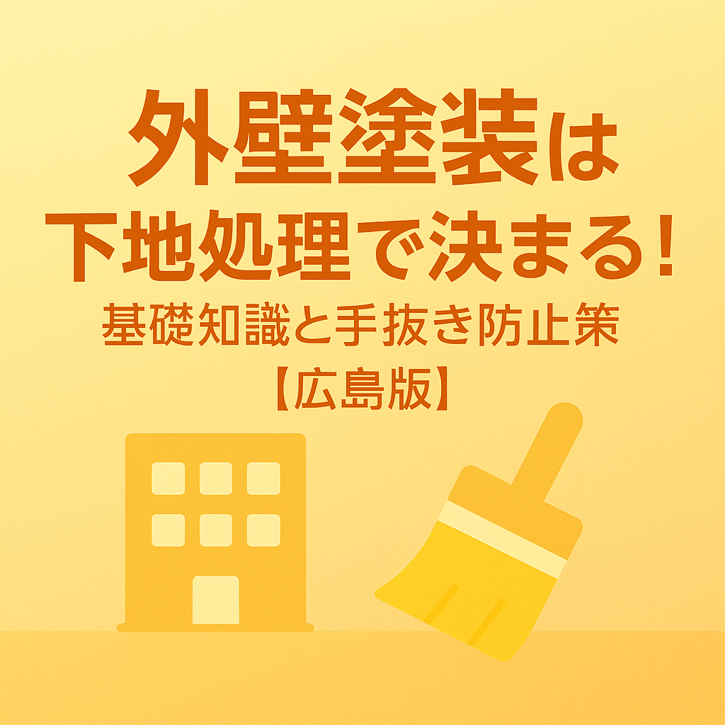 外壁塗装は下地処理で決まる！専門家が教える基礎知識と手抜き防止策【広島版】