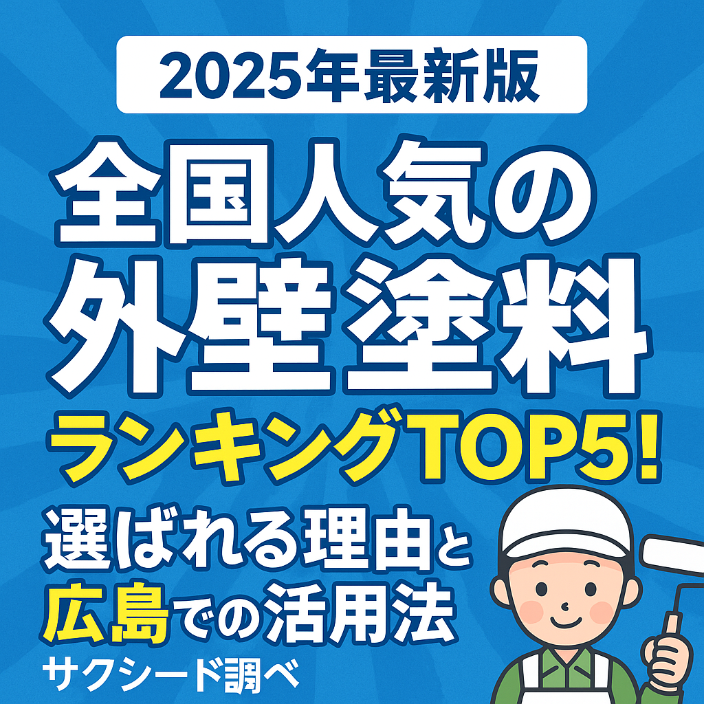 2025年版 外壁塗料人気ランキングTOP5｜広島で選ばれている塗料とその理由【塗装屋サクシード調べ】