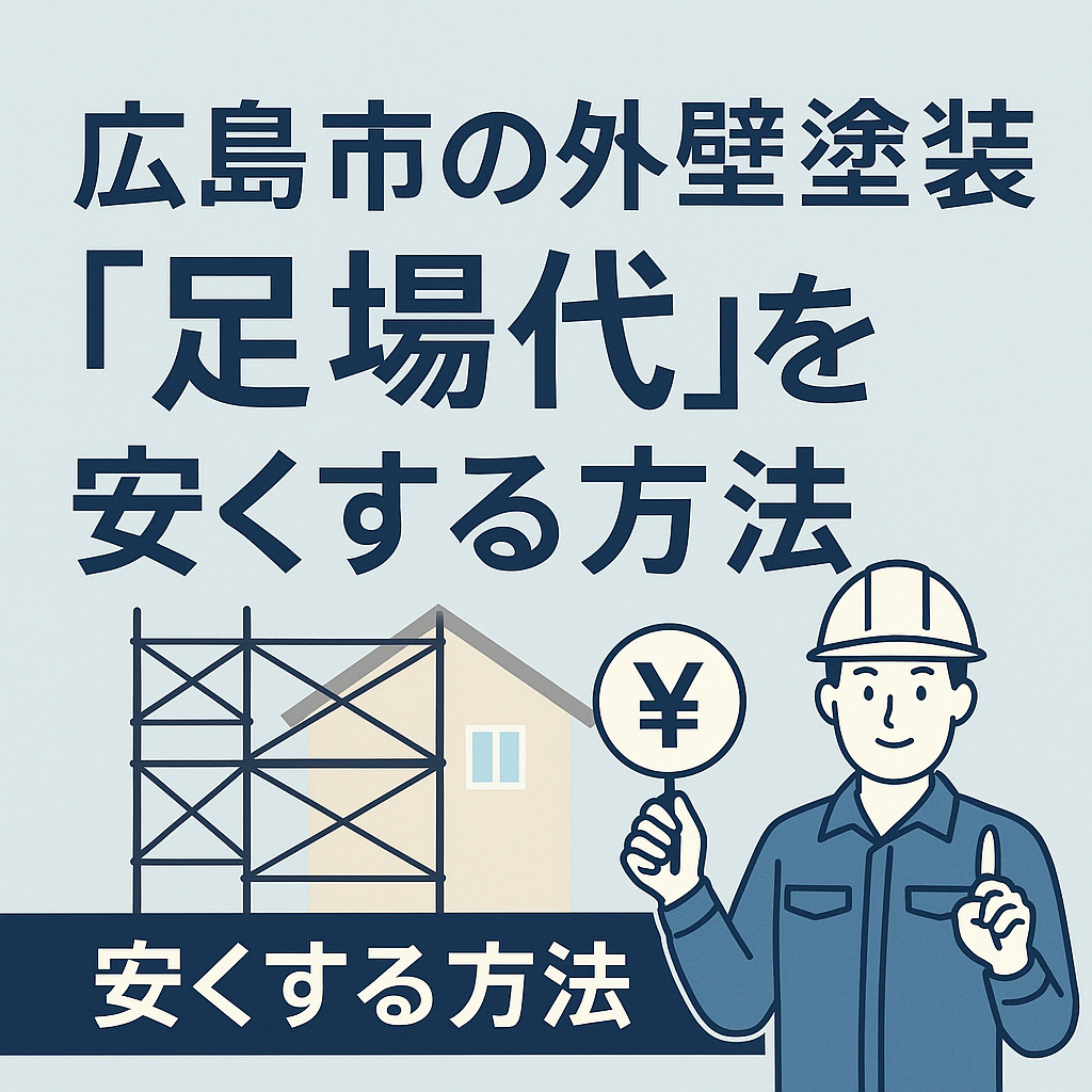 【広島市近郊】外壁塗装の足場代を安くする方法｜相場と節約のコツを一級建築塗装技能士が解説