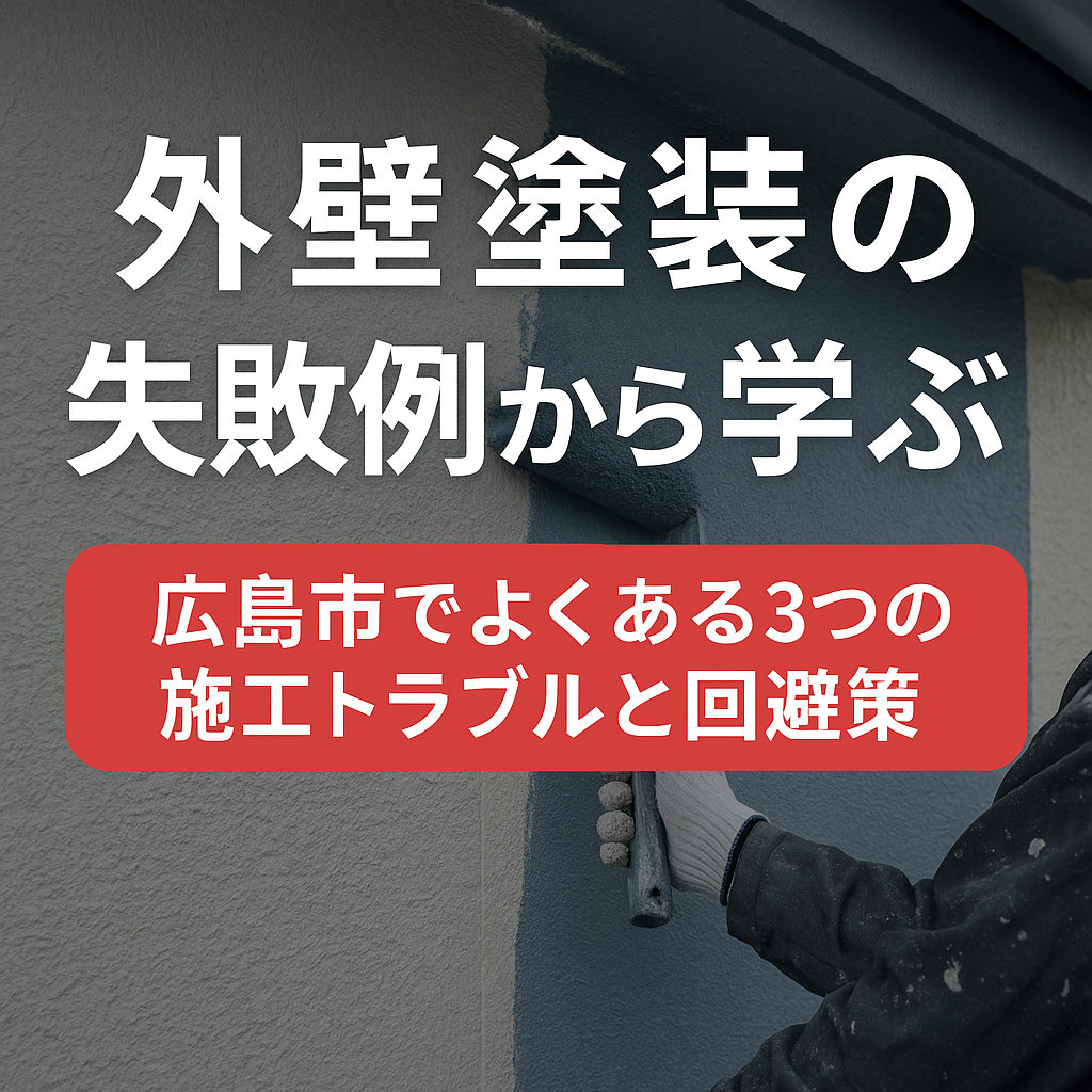 【外壁塗装の失敗例から学ぶ】広島市でよくある3つの施工トラブルと回避策