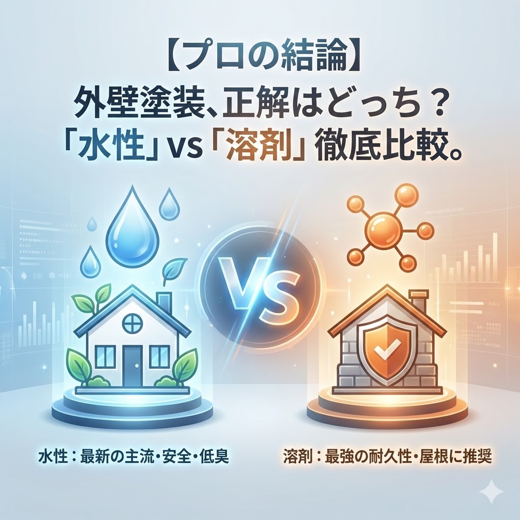 【プロの結論】外壁塗装は「水性」と「溶剤」どっちが良い？