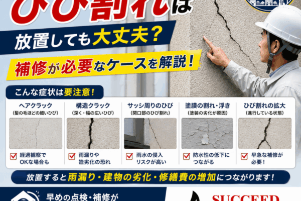 外壁のひび割れは放置しても大丈夫？補修が必要なケースを一級建築塗装技能士が解説